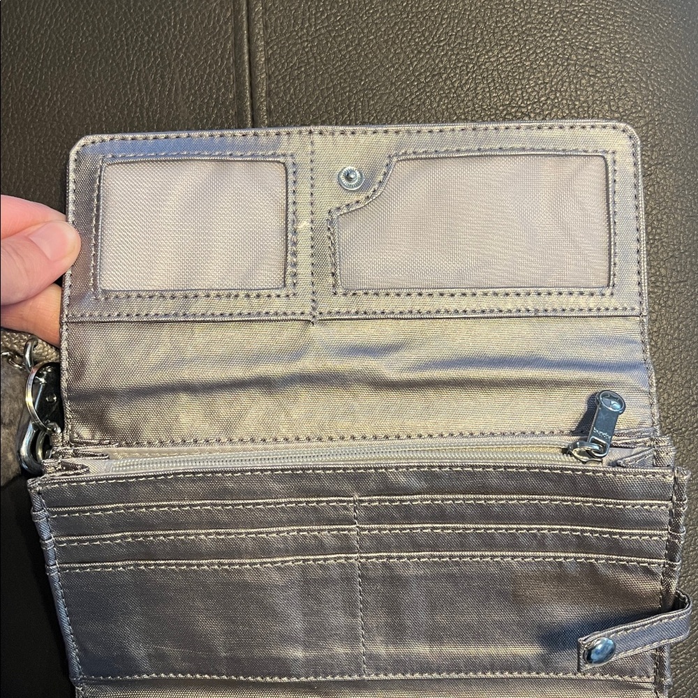 Kipling Silver Tri Fold Wallet Wristlet - Picture 7 of 10